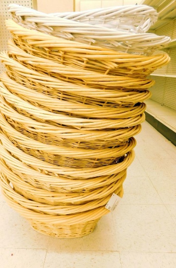 Assorted Wicker and Cloth Woven Laundry Baskets, 14+ Pieces
