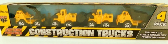 4 Piece Construction Truck Toy Play Set, 26 Units