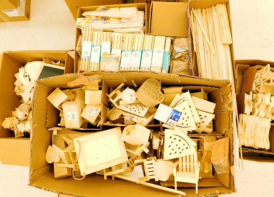 Huge Lot of Wood Craft Pieces, Hundreds of Units