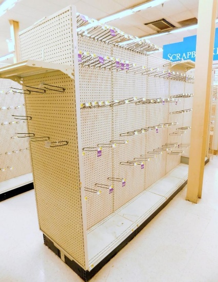 Gondola Shelving: Aisle Unit, 13'6" L, 6 Bases, 3 Wire Baskets, 2 Shelves