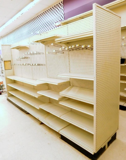 Gondola Shelving: Aisle Unit, 13'6" L, 6 Bases, 48 Shelves