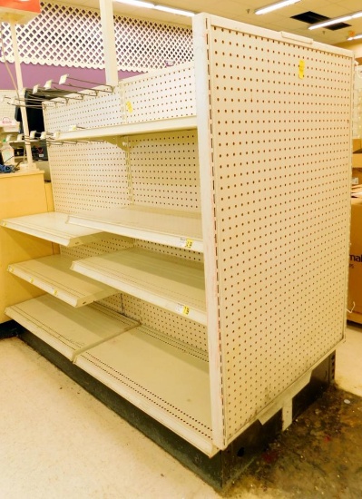 Gondola Shelving: Aisle Unit, 5'2" Long, 2 Bases, 5 Wire Displays, 5 Shelves