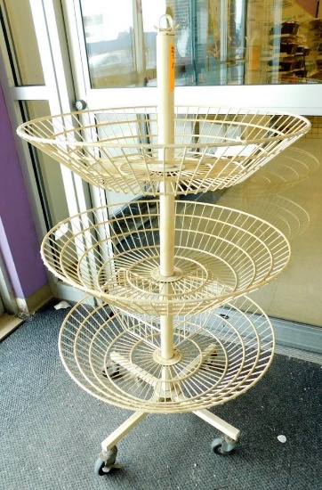 3-Basket Mobile Spinner Rack, 1 Unit