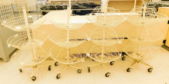 3-Basket Mobile Spinner Rack, 4 Units
