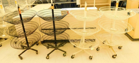 3-Basket Mobile Spinner Rack, 4 Units
