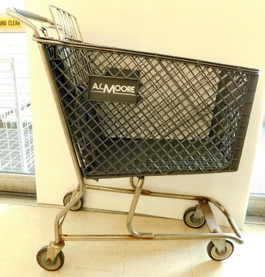 Plastic and Metal Grocery Shopping Cart, 4 Units
