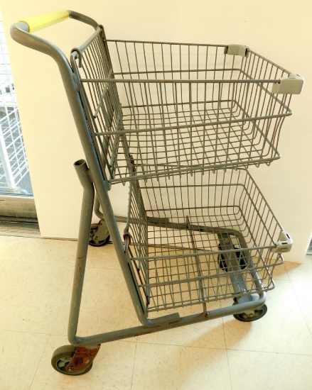 Two-Tier Metal Express Shopping Cart, 3 Units