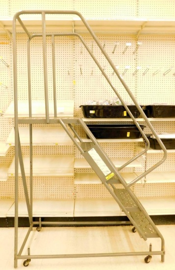 Rolling Metal Retail Floor Ladder Work Platform