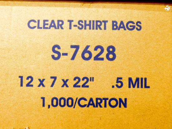 ULINE Clear T-Shirt Bags, 7 Cartons