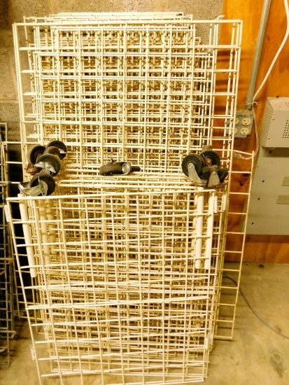 Many Pieces of Wire Racking and Collapsible Mobile Wire Rack Sides