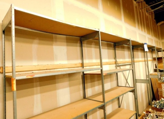 Warehouse Rack and Shelves, 25' in 6 Sections