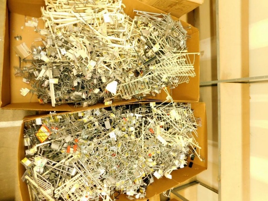 Large Containers of Gondola Shelving Pegboard Hooks and Accessories, 2 Units