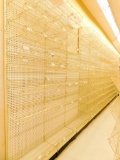 Gondola Shelving: Wall Unit, 25' Long, 10 Bases, 95 Wire Displays