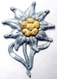 German WWII Army Mountain Troop Edelweiss EM Cap Badge