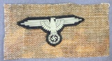 German WWII Waffen SS Tropical Arm Eagle on Piece of Tunic
