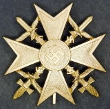 Post-War German WWII Condor Legion Gold Spanish Cross with Swords