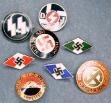 (8) German WWII Enameled Party Badges