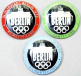 (3) German WWII 1936 Berlin Summer Olympics Film Maker Badges