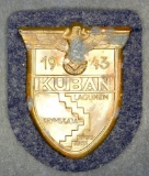 German WWII Luftwaffe 1943 KUBAN Sleeve Shield