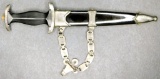 German WWII Waffen SS Miniature Officers Dagger & Scabbard With Chain