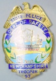 Obsolete New Hampshire State Police Department Of Safety Trooper Badge