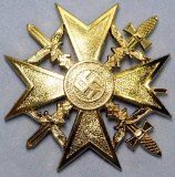 Post War German WWII Condor Legion Gold Spanish Cross with Swords