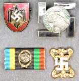 Medal Grouping Including German WWII State Animal Protection Society Swastika Badge