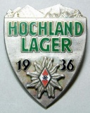 German Silver 1936 Hitler Youth HJ Hochland Lager Alpine Badge