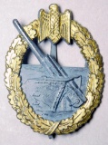 German WWII Naval Kriegsmarine Coastal Artillery Badge