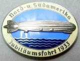 Pre WWII 1933 Nord-u. Sudamerika Jubilaumsfahrt Zeppelin Badge
