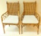 Pair of Cane Padded Armchairs