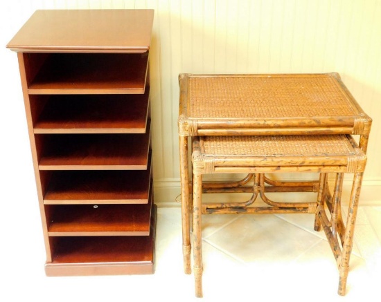 'The Organized Reader's Bookstand' and Set of Two Nesting Tables