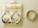 Sterling Silver Earrings and Ring