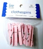 Mini Pink Clothespins 12-packs, 100 Units