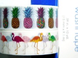 15mm Washi Tape, Pineapple and Flamingo Patterns, Dozens of Units