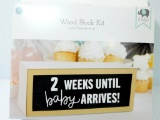 'Welcome Baby' Wood Block and Chalk Craft Kit, 10 Units