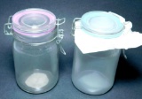 Round Glass Storage Jars with Pastel Hasp Lid, 54 Units