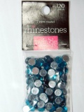 Packets of 7mm Turquoise Rhinestones, Tub Full