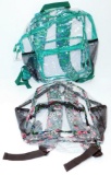 Nicole's Boutique Clear Backpacks with Floral Straps, 12 Units