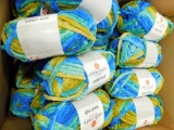Stitch Studio Super Bulky #6 'Sweet Puff' Yarn in Blue Coconut, 24 Skeins