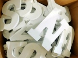 White Wooden Letters and Numbers