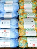 Stitch Studio Yarn in Carousel and Robin's Egg Blue, 64 Skeins