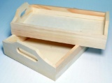 Wooden Craft Trays in Assorted Sizes, Dozens of Units