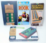 Assorted Family Games: Indoor Toss, Disc Toss, Cribbage, and Deluxe Rook, 49 Units