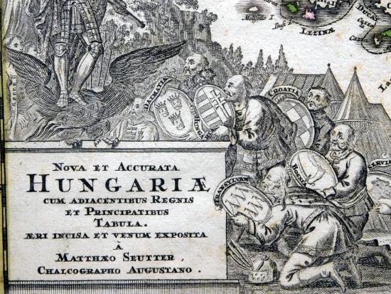 Matthaus Seutter, Antique Hungaria Map, Framed