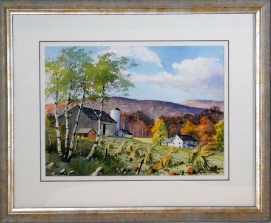 Edna Palmer Engelhardt "Happy Days - of Yore" Watercolor