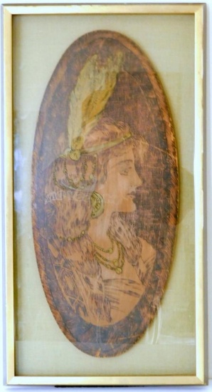 1937 Pyrography Framed Art