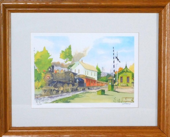 John James, Cresco, PA Train Station, Numbered Lithograph