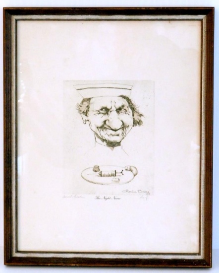 Charles Bragg, "The Night Nurse," Framed Art Print, Signed First Edition Proof