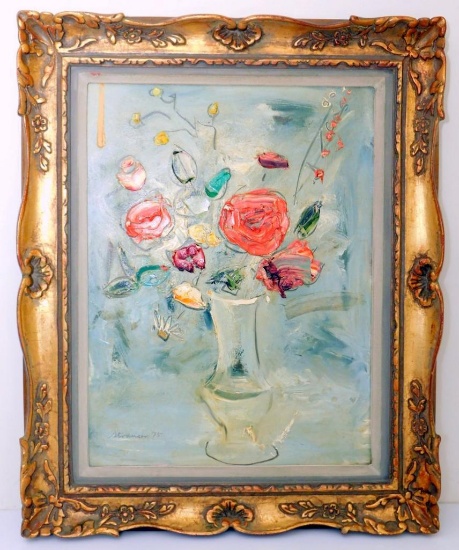 Sterling Strauser, Pennsylvania Artist, Floral, Framed, Signed